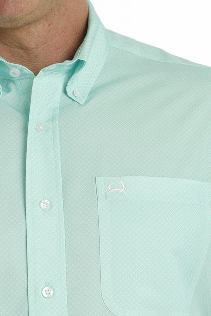 Cinch Men's Geometric Print Short Sleeve Arenaflex Button Down Shirt MTW1704129