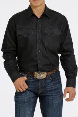 Cinch Men's Herringbone Western Snap Shirt - Black