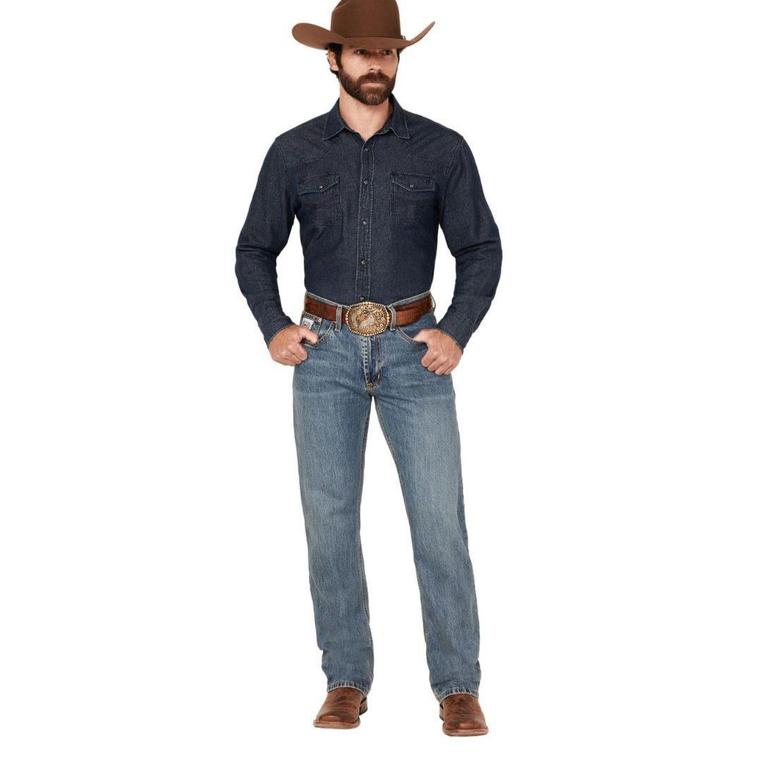 Cinch Men's Jeans White Label Mid Rise Relaxed Waist Straight Leg weis-western-wear