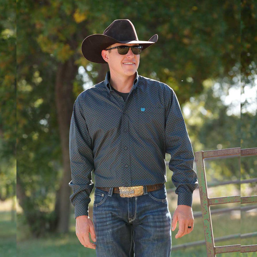 Cinch Men's L/S Button Down print shirt classic fit weis-western-wear