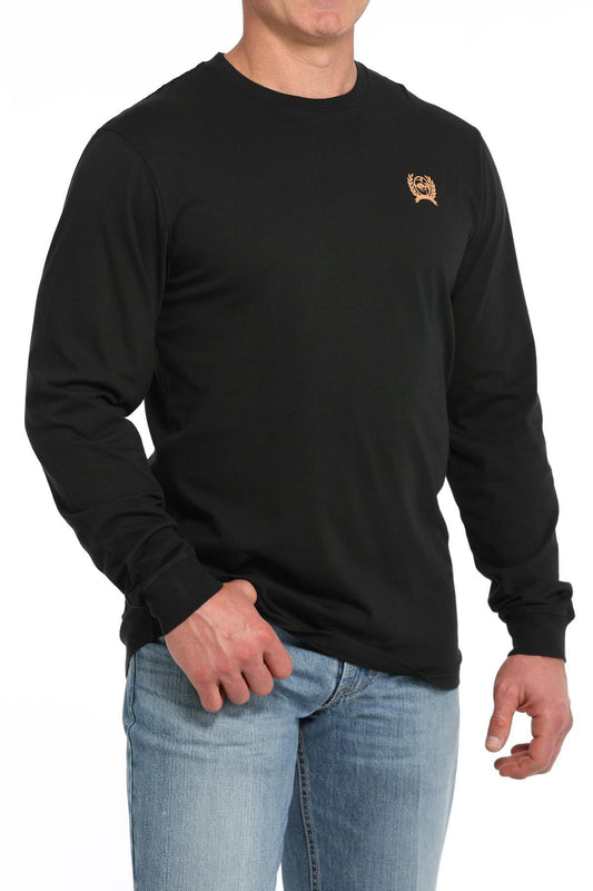 Cinch Men's Logo Black Long Sleeve Tee