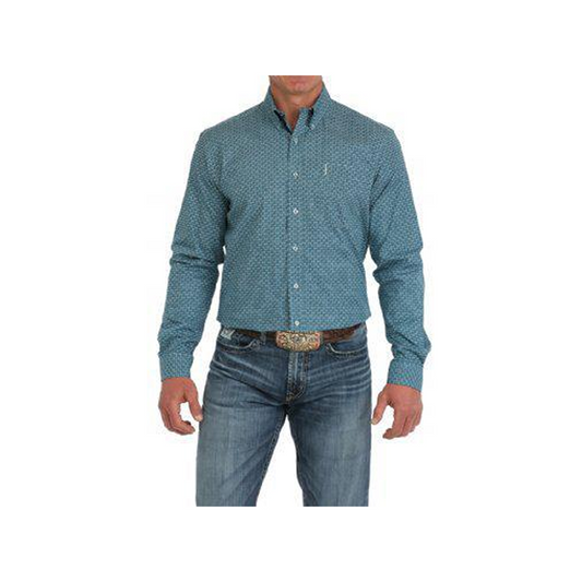 Cinch Men's Modern Fit Geo Print Button Down Shirt