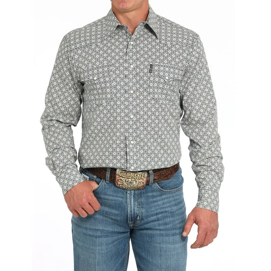 Cinch Men's Modern Fit Geometric Print Snap Front Western Shirt