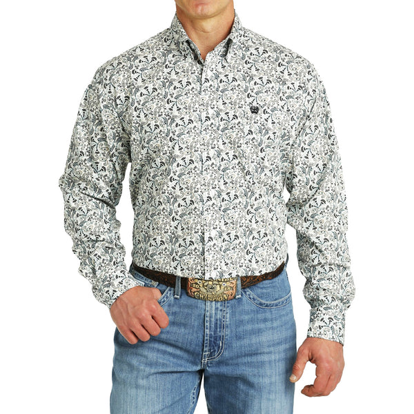Cinch Men's Paisley Button Down Western Shirt In White – Wei's