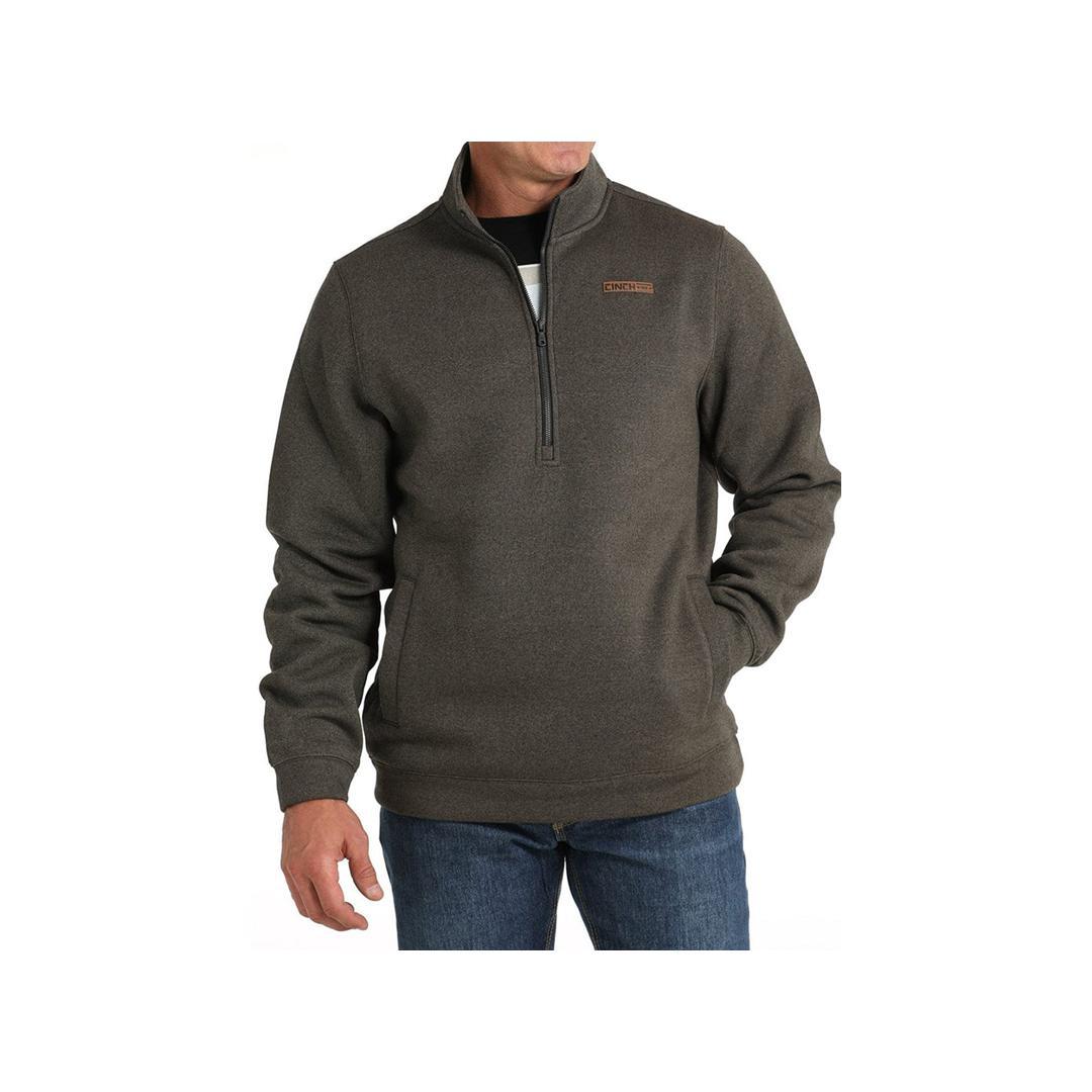 Cinch Men's Pull over Half Zip Sweater Olive weis-western-wear