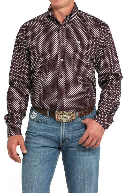 Cinch Men's Purple Classic Fit Button Long Sleeve Western Shirt