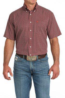 Cinch Men's Short Sleeve Medallion Print Button-Down Western Shirt