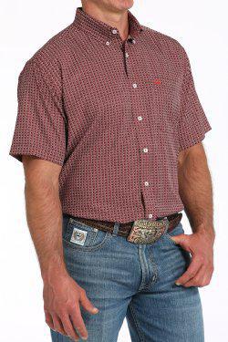 Cinch Men's Short Sleeve Medallion Print Button-Down Western Shirt