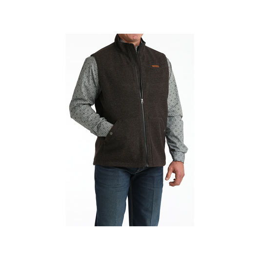 Cinch Men's Soft Fleece Brown Vest weis-western-wear