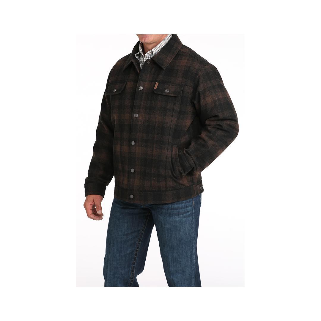 Cinch Men's Trucker Brown Plaid Jacket weis-western-wear