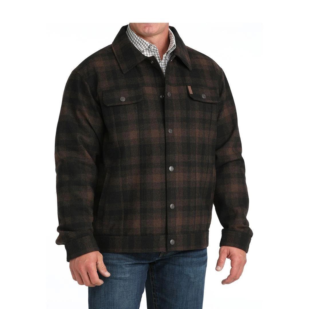 Cinch Men's Trucker Brown Plaid Jacket weis-western-wear