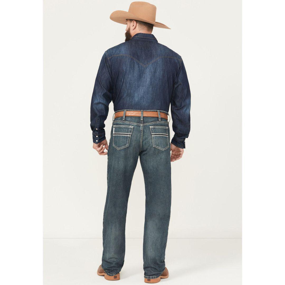 Cinch Men's White Label Relaxed Fit Dark Wash Jean weis-western-wear