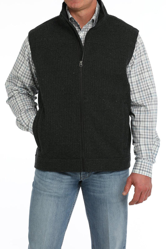 Cinch Men's Wool Bonded Vest In Black