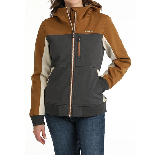 Cinch Women's Bonded Hooded Jacket Brown/Grey/Cream MAJ9844002