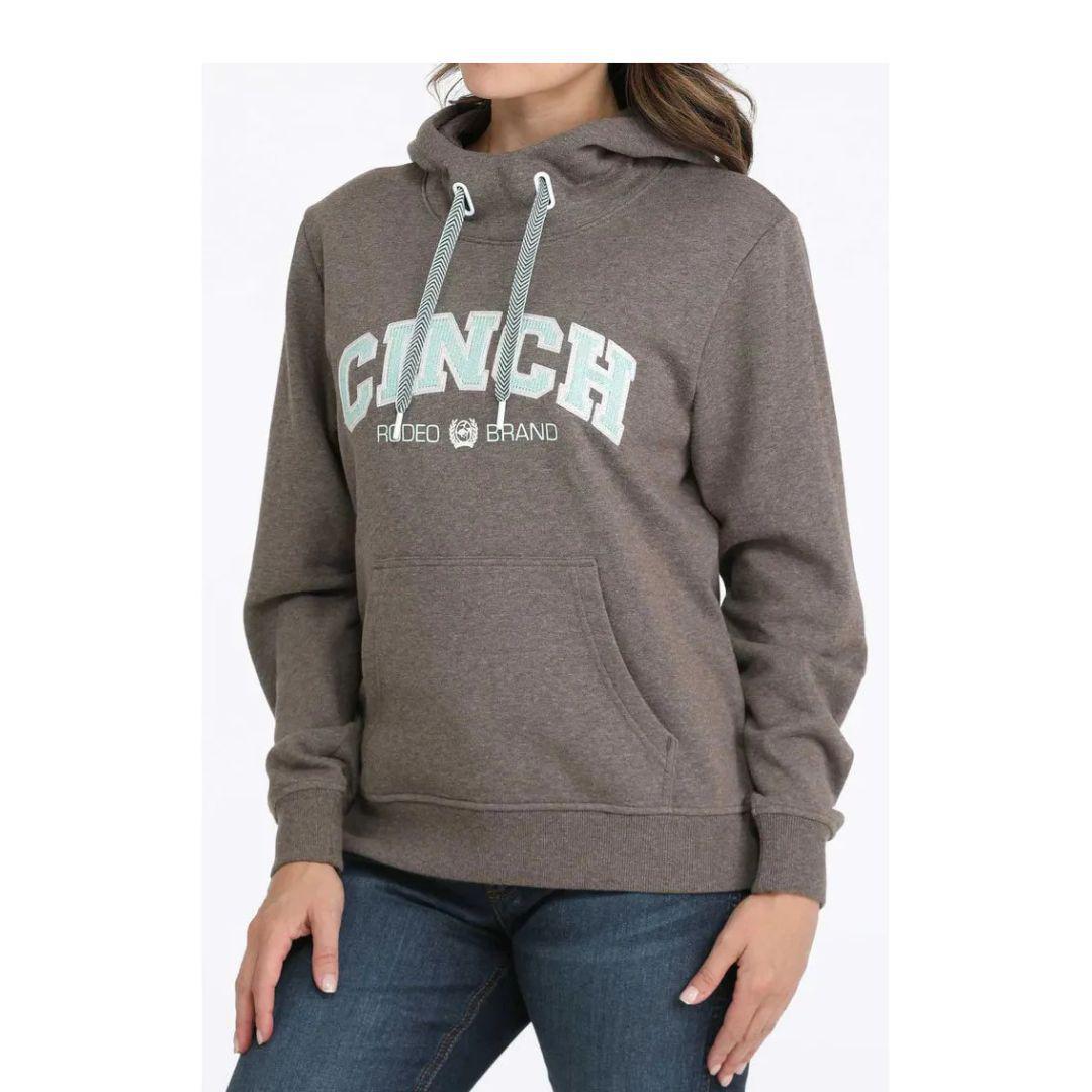 Cinch Women's Heather Brown Embroidered Logo Rodeo Brand Western Hoodie