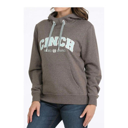 Cinch Women's Heather Brown Embroidered Logo Rodeo Brand Western Hoodie