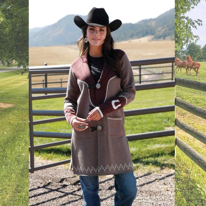 Cinch Women's Knitted Grey Duster Sweater weis-western-wear