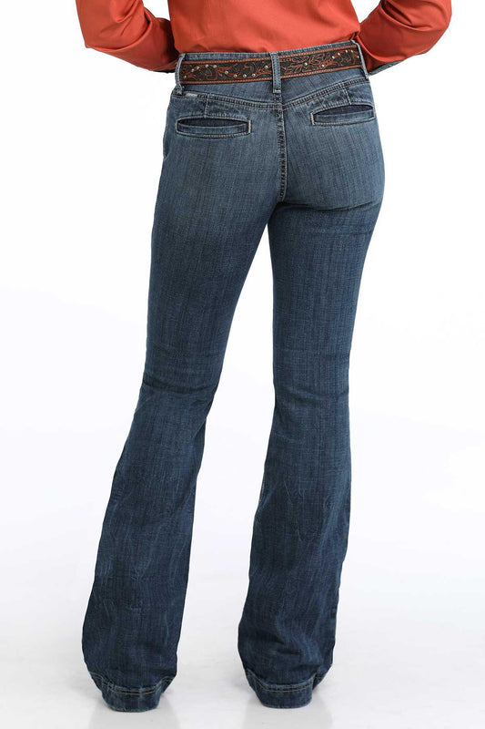 Cinch Women's Lynden Dark Stone Wash Trouser Jean