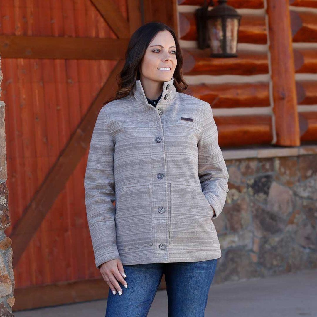 Cinch Women's Poly Wool Coat/Jacket Gray weis-western-wear