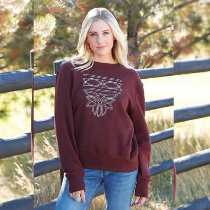 Cinch Women's Sweatshirt Burgundy CWK7500002 weis-western-wear