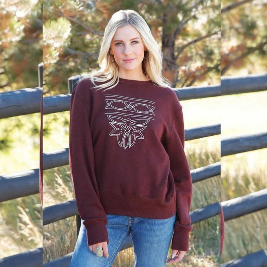 Cinch Women's Sweatshirt Burgundy CWK7500002 weis-western-wear