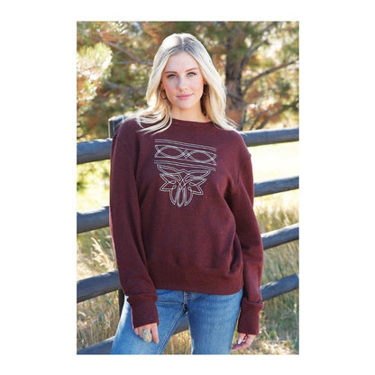 Cinch Women's Sweatshirt Burgundy CWK7500002 weis-western-wear