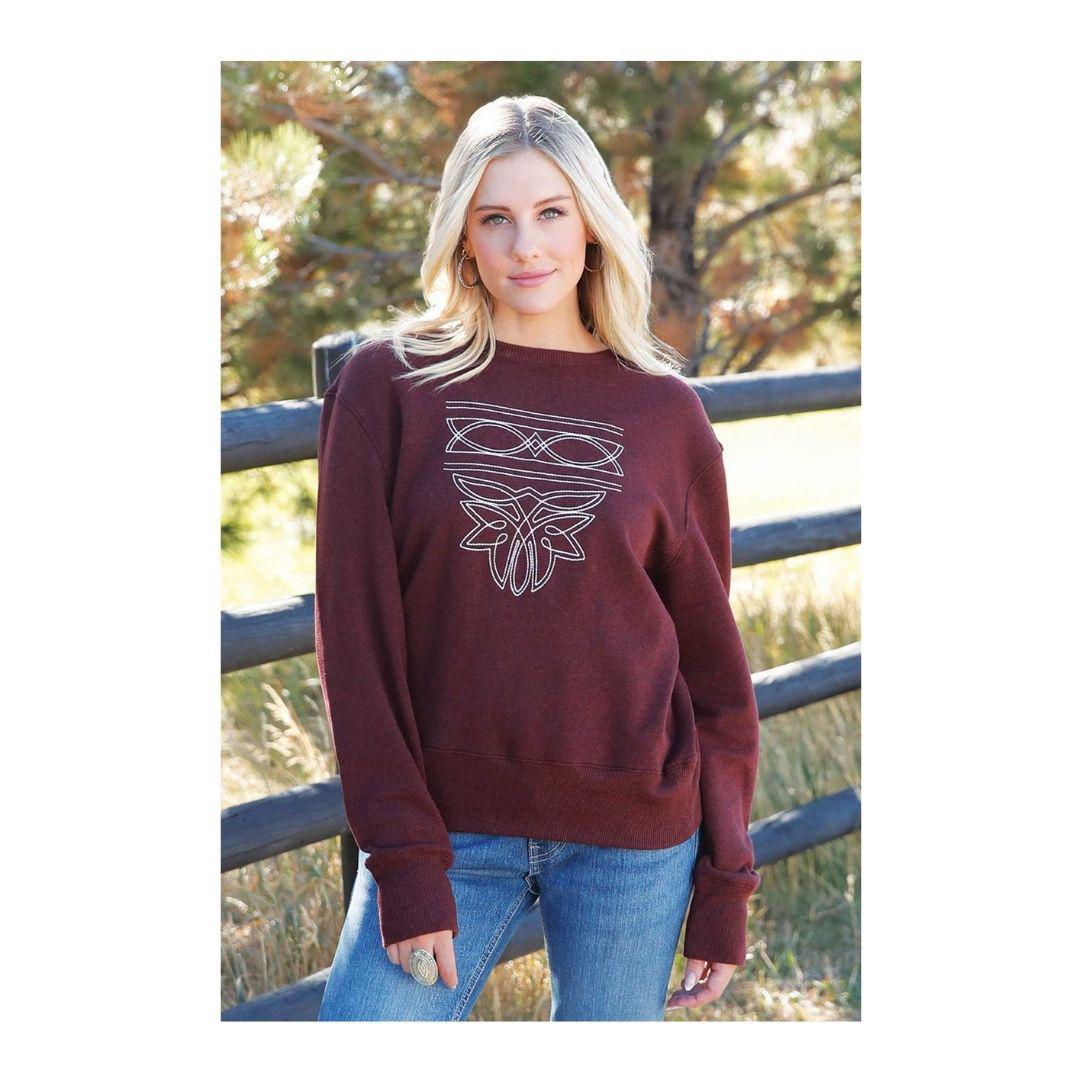 Cinch Women's Sweatshirt Burgundy CWK7500002 weis-western-wear