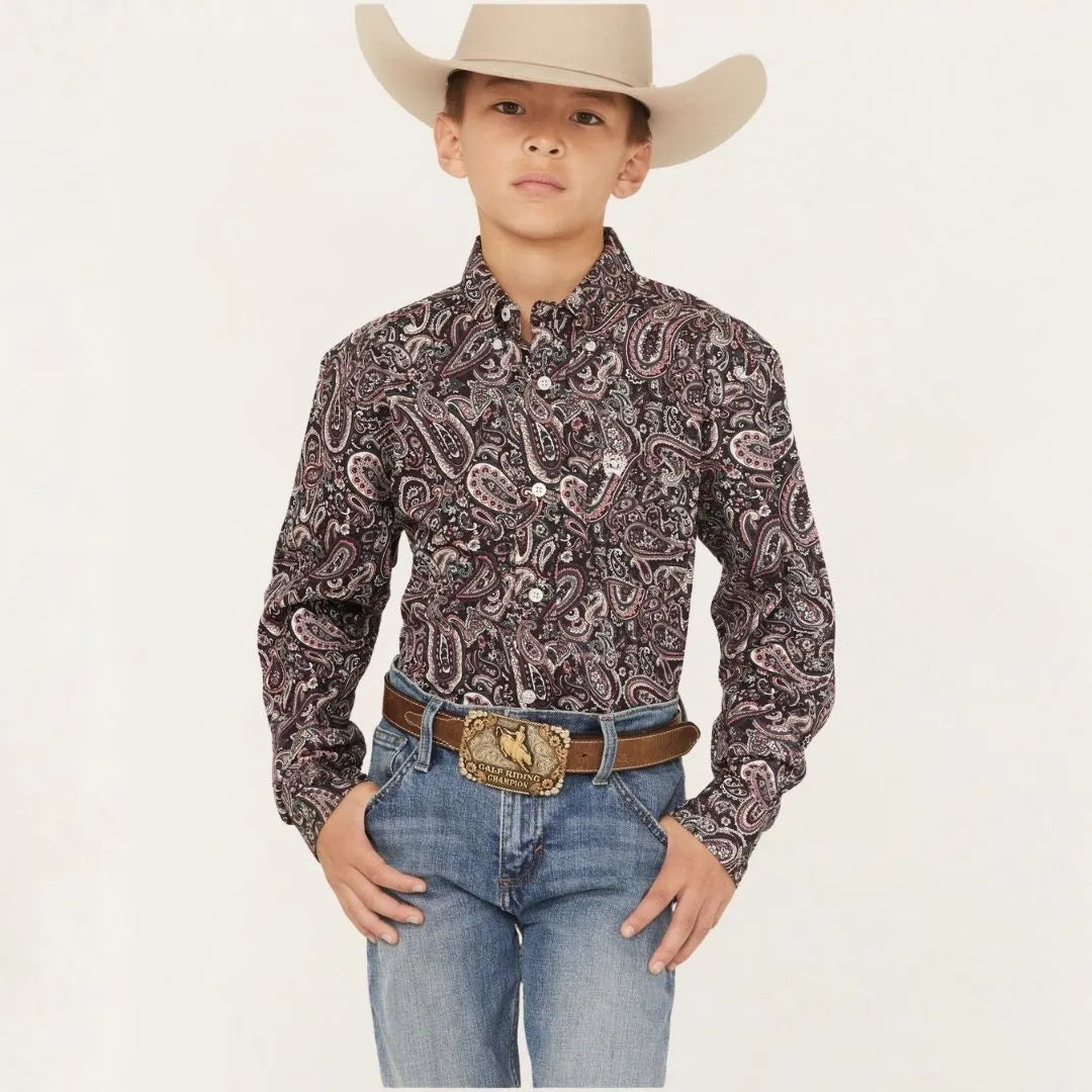 Cinch Boy's Paisley Button-Down Western Shirt Multi