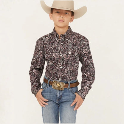 Cinch Boy's Paisley Button-Down Western Shirt Multi