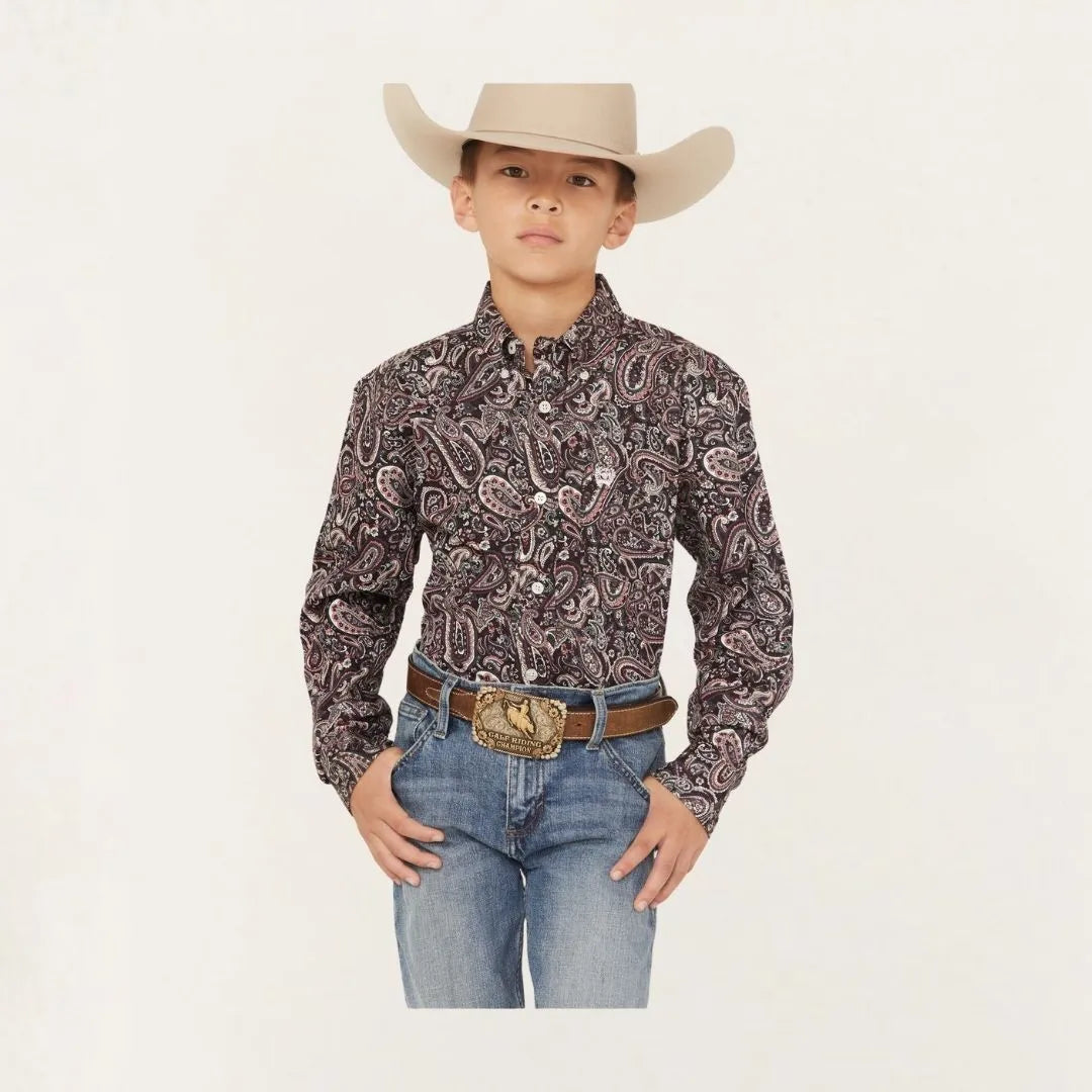 Cinch Boy's Paisley Button-Down Western Shirt Multi