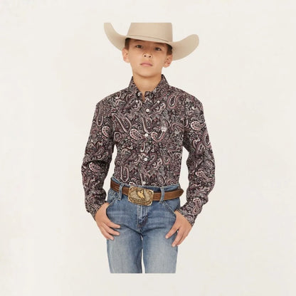 Cinch Boy's Paisley Button-Down Western Shirt Multi