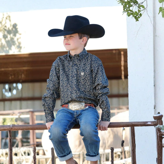 Cinch Boy's Rope Print Button Down Shirt