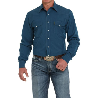 Cinch Men's Button Up Shirt Modern Fit Blue
