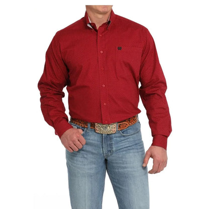 Cinch Men's Geometric Print Long Sleeve Button-Up Shirt