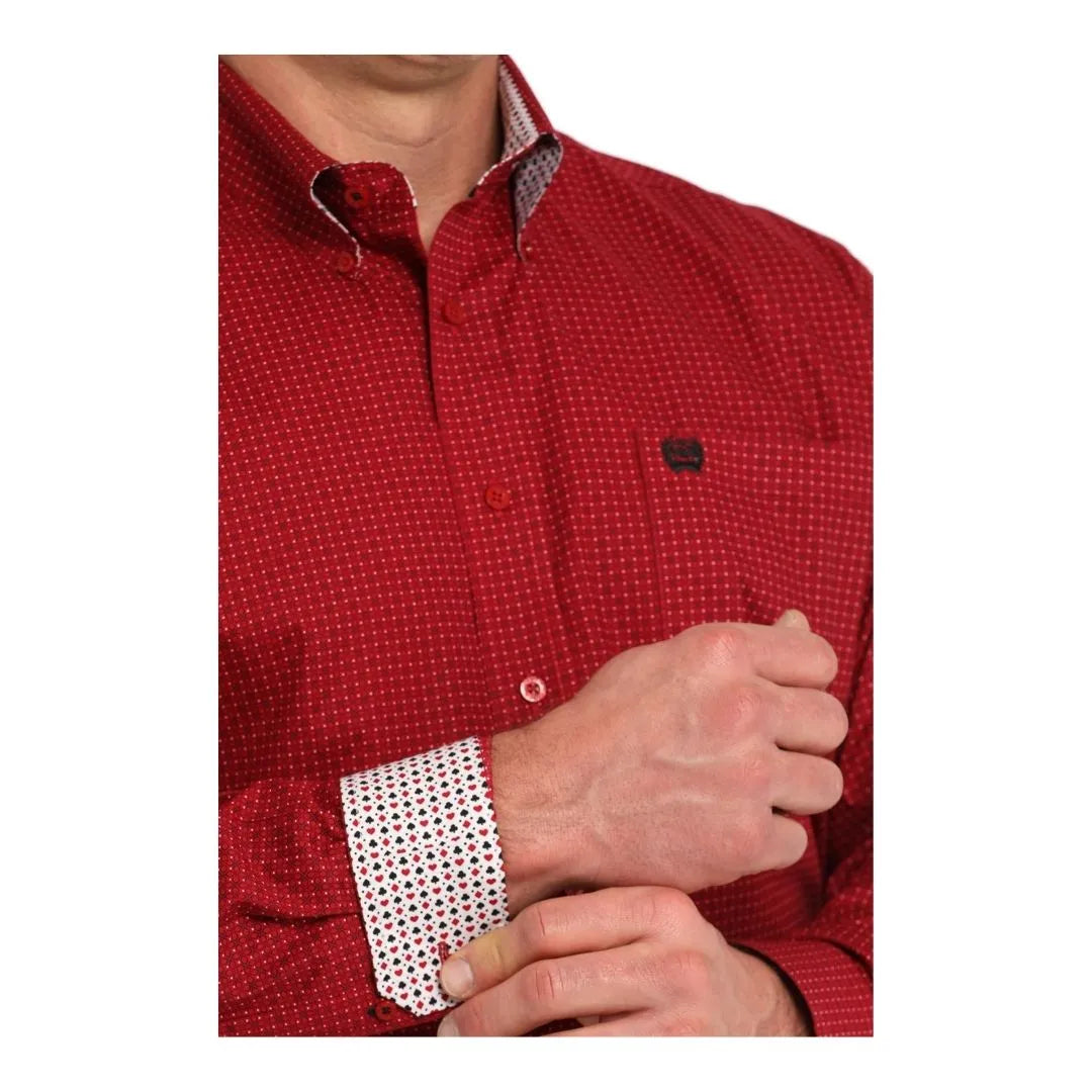 Cinch Men's Geometric Print Long Sleeve Button-Up Shirt