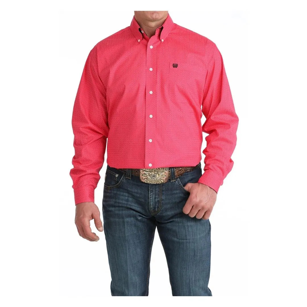 Cinch Men's Hot Pink Long Sleeve Shirt