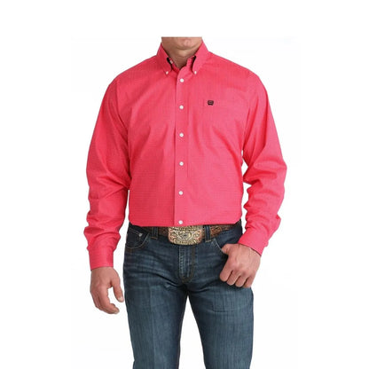 Cinch Men's Hot Pink Long Sleeve Shirt
