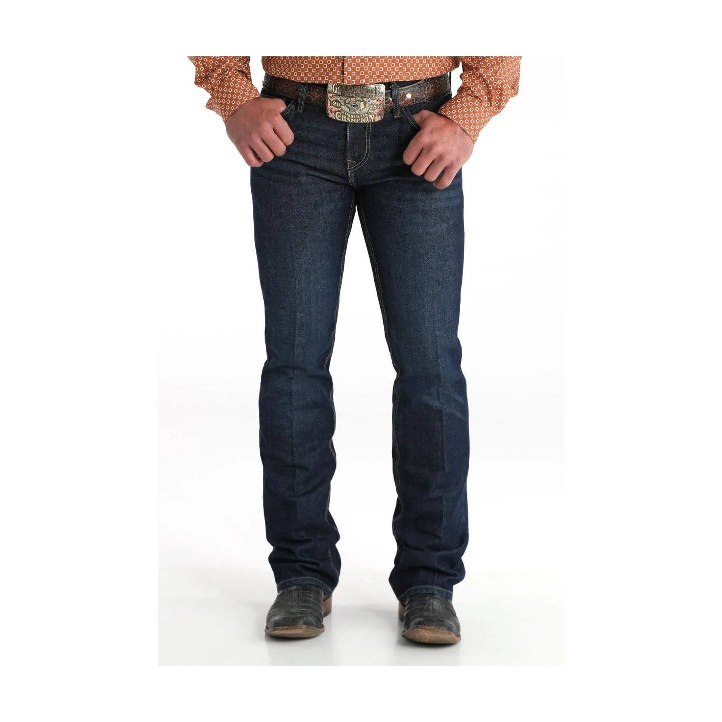 Cinch Men's Ian Dark Wash Slim Bootcut Rigid Denim Jeans