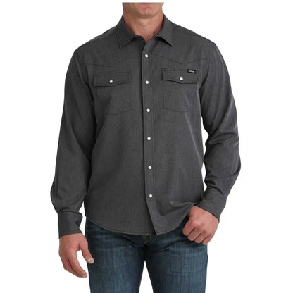 Cinch Men's Long Sleeve Snap Camp Shirt