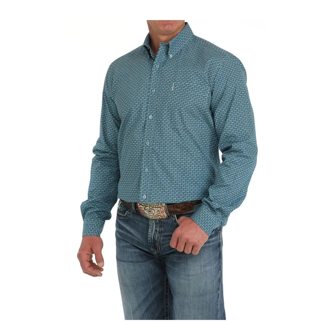 Cinch Men's Modern Fit Geo Print Button Down Shirt