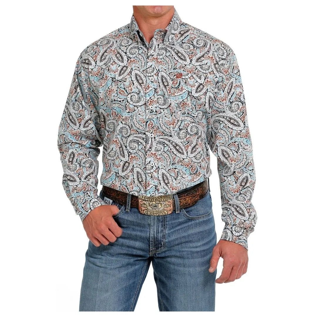 Cinch Men's Multicolor Paisley Print Button Down Shirt weis-western-wear