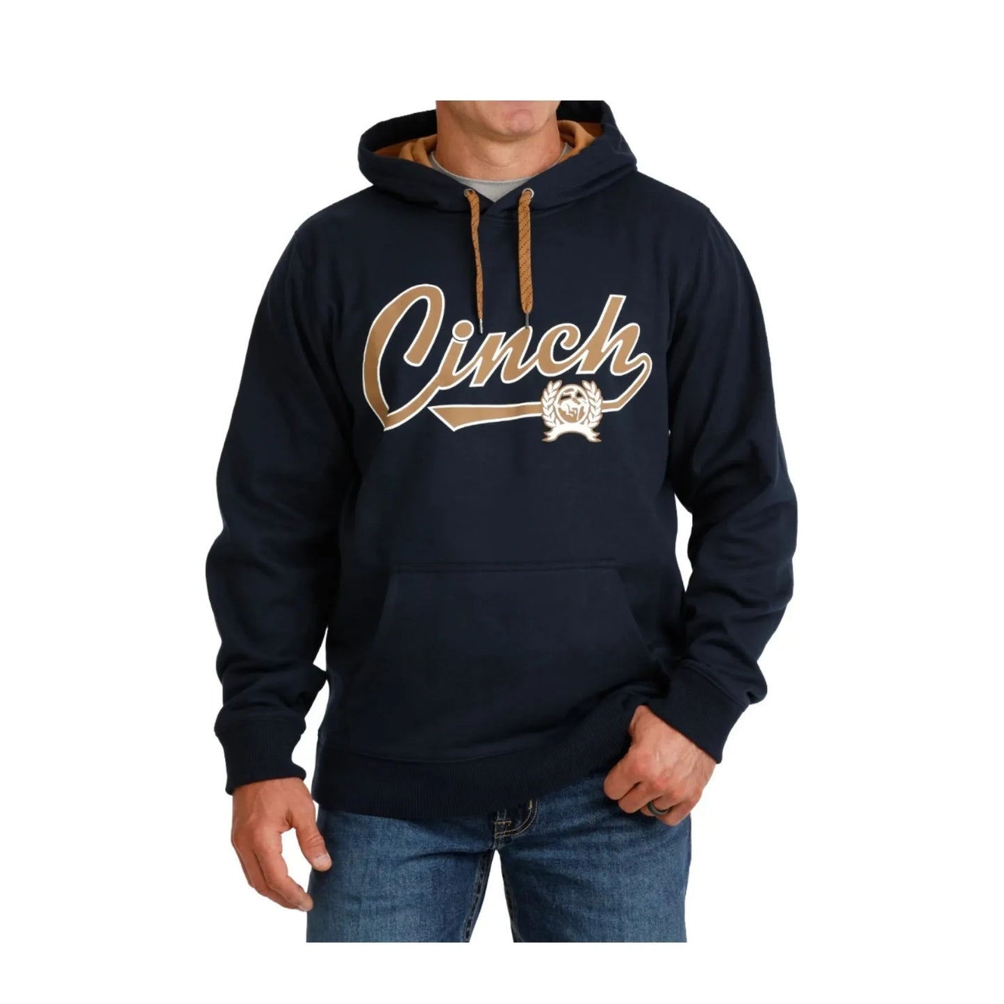 Cinch Men's Navy Fleece Logo Pullover Hoodie