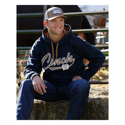 Cinch Men's Navy Fleece Logo Pullover Hoodie