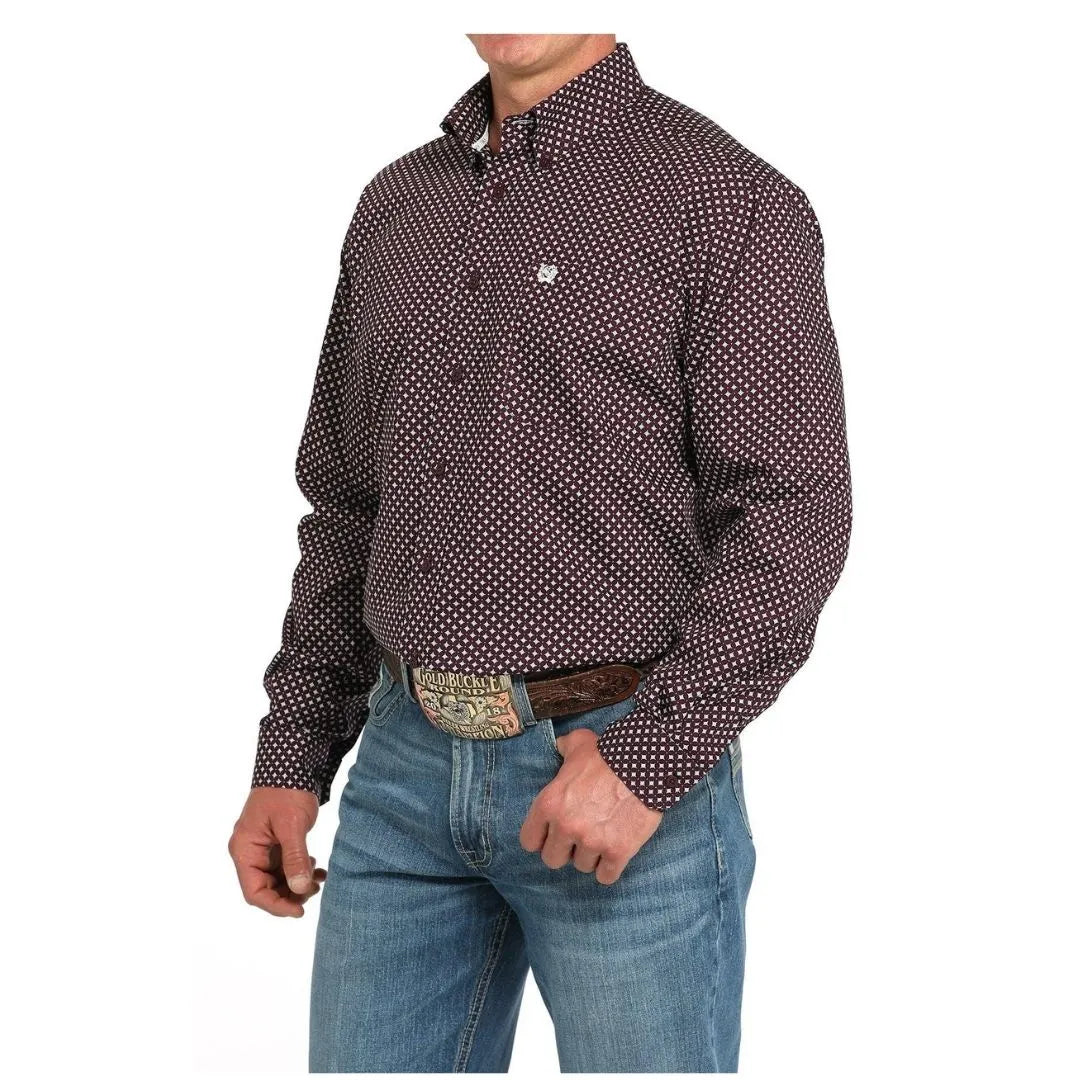 Cinch Men's Purple Classic Fit Button Long Sleeve Western Shirt