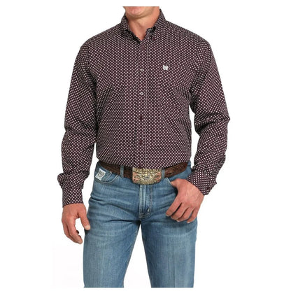 Cinch Men's Purple Classic Fit Button Long Sleeve Western Shirt