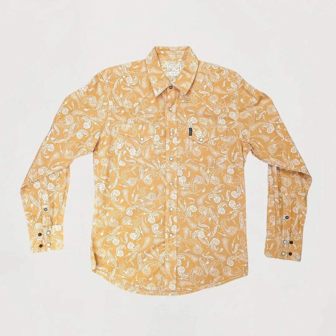 Cinch Men’s Shirt Casual Slim Fit Long Sleeve Snaps