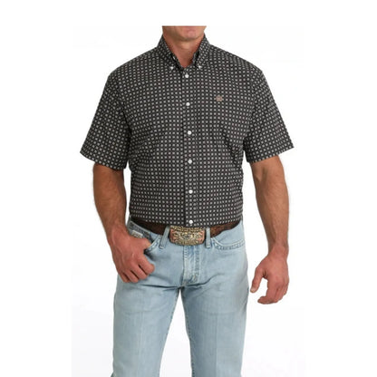 Cinch Men's Short sleeves Navy Geometric Print