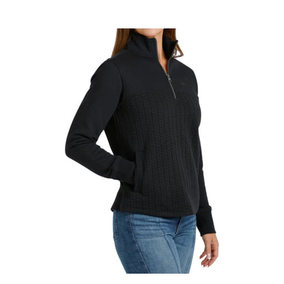 Cinch Women's 1/4 Zip Long Sleeve Pullover - Black