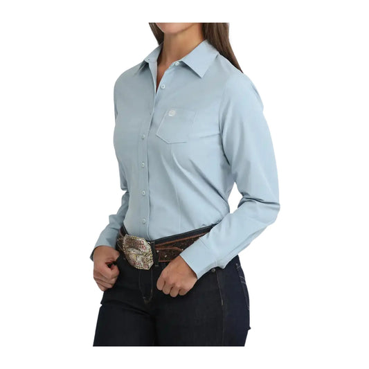 Cinch Women’s Arenaflex Long Sleeve Shirt – Light Blue