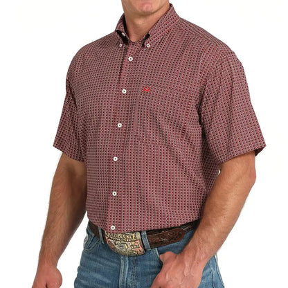 Cinch Men's Short Sleeve Medallion Print Button-Down Western Shirt